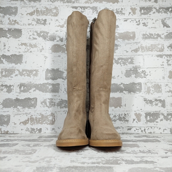 NEW Splendid Vivie Beige Block Heel Zip Up Knee High Boots W929 - Picture 3 of 12